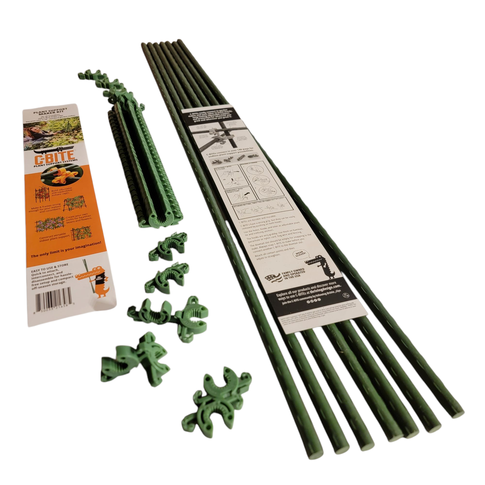 Plant Support Maker Kits - Crossbars and C-BITEs for gardeners with lots of stakes