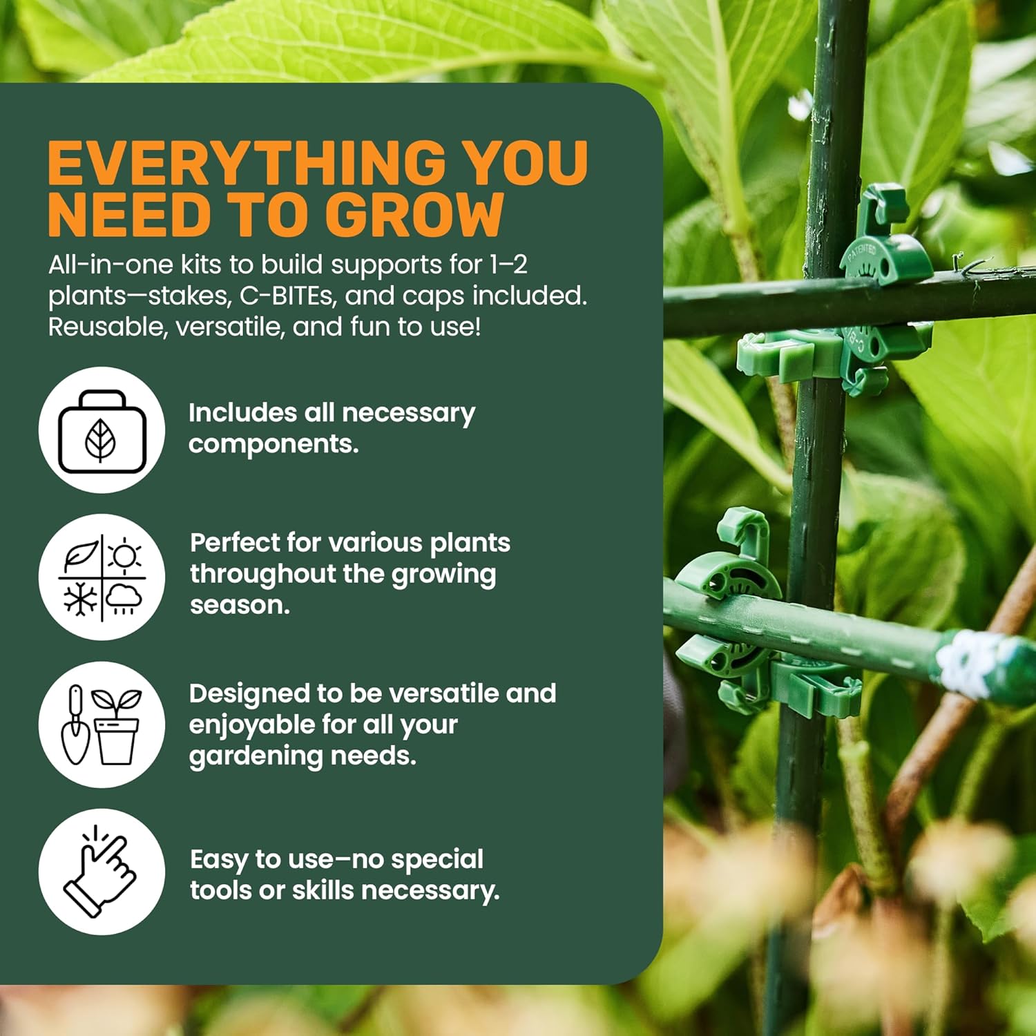 5’ Tomato Plant Support Kit - For the Basic Rigid Frame and Trellis Netting Applications