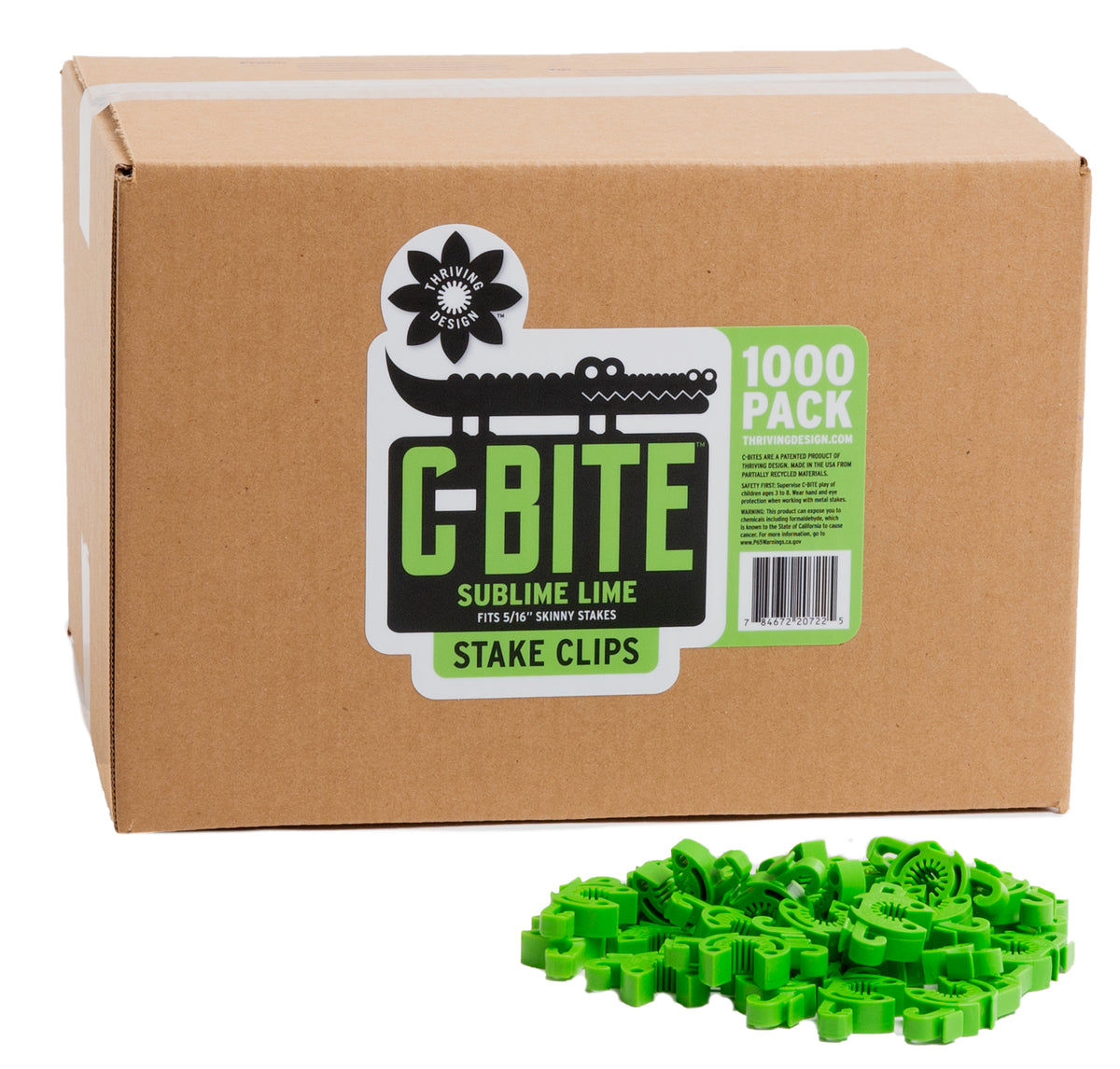 C-BITE Lime Green Stake Clips for 5/8