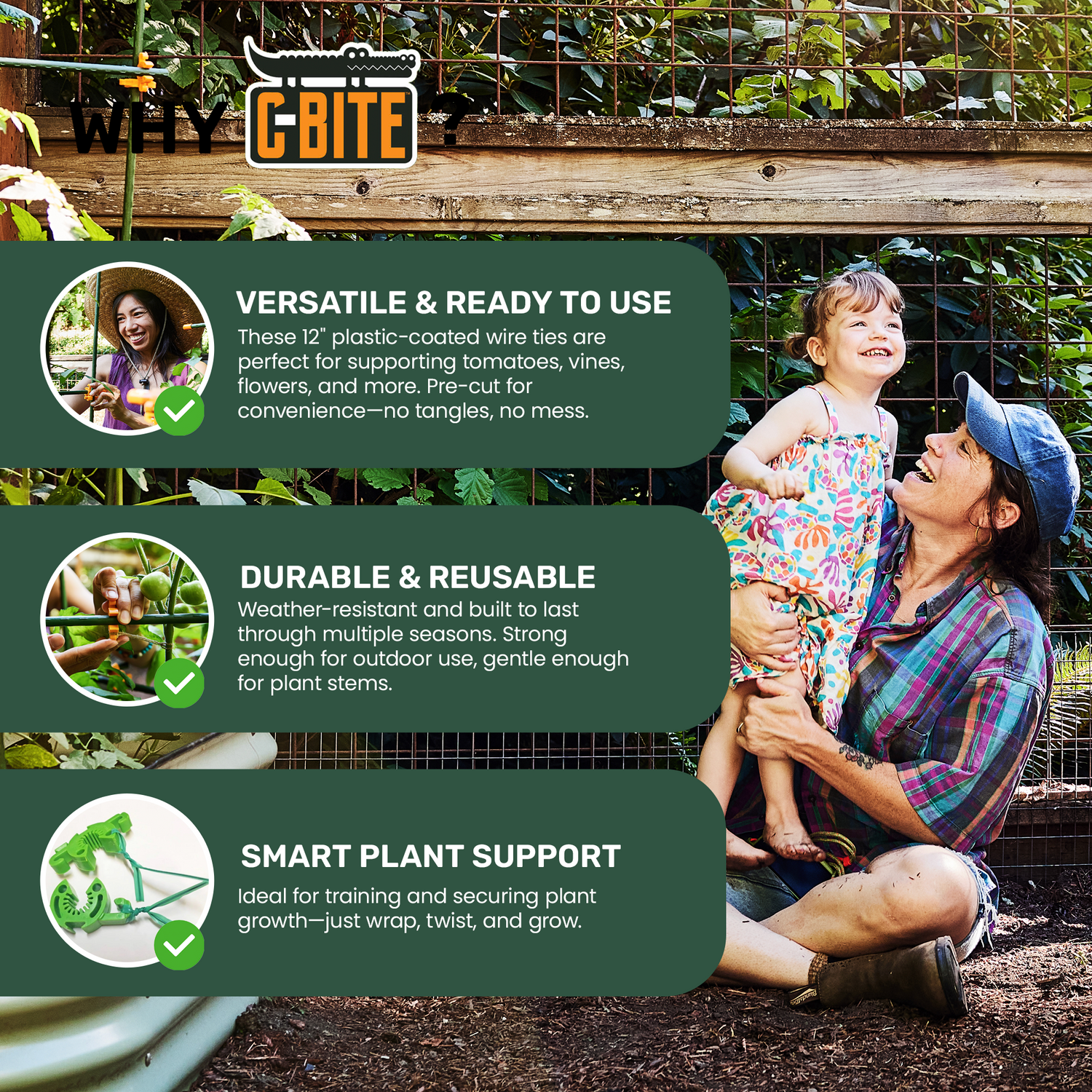 50 x Foot Long Garden Ties - Precut Coated Wire Twists Have the Reach You Need!