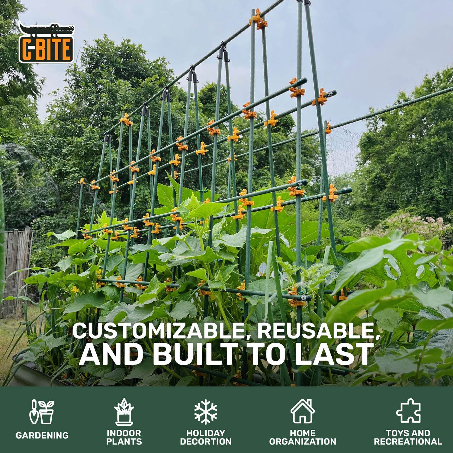trellis kit for climbing plants C-BITE 6 ft. Monster Garden Plant Support Kit