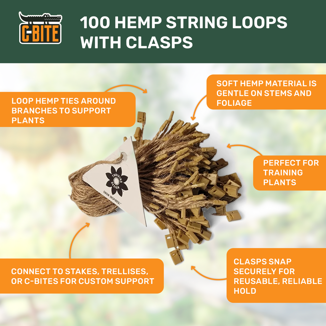 Easy Hemp Plant Loops - bunch of 100