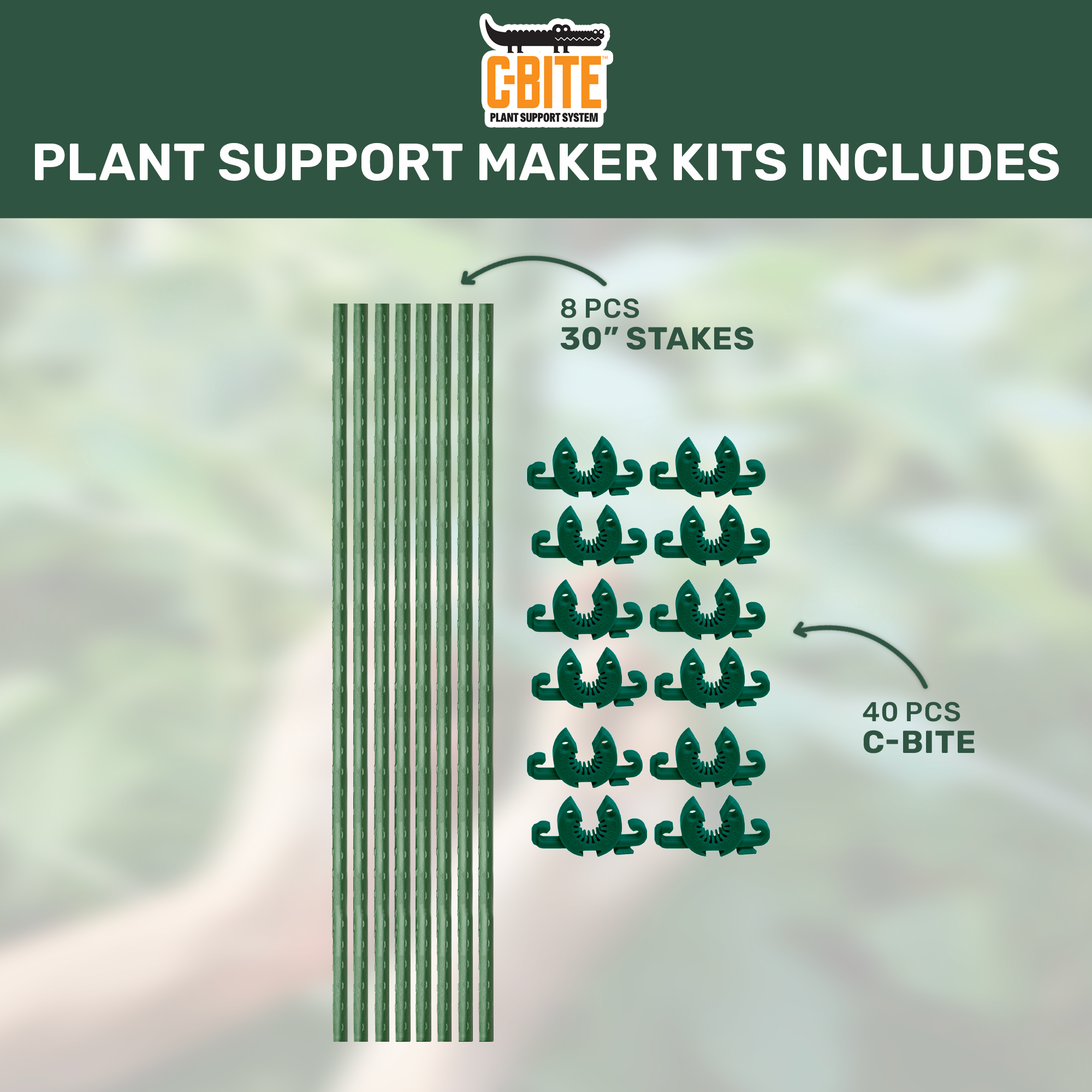 The Maker Kit  - Crossbars and C-BITEs for Gardeners with lots of stakes