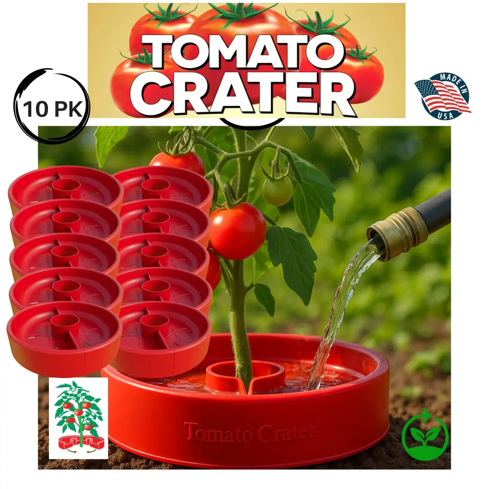 Tomato Crater 12-Inch Gardening Tool – Boosts Yields, Saves Water, Made in USA, 10PK
