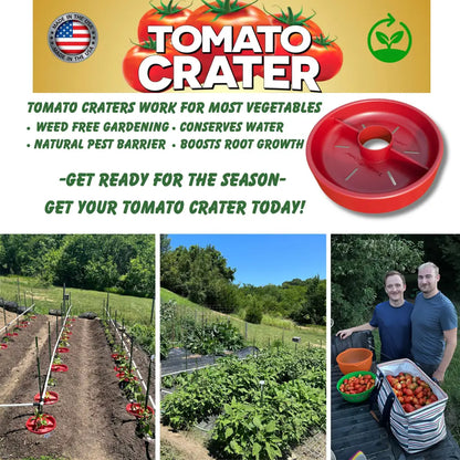 Tomato Crater 12-Inch Gardening Tool – Boosts Yields, Saves Water, Made in USA, 3PK
