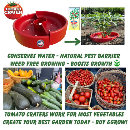 Tomato Crater 12-Inch Gardening Tool – Boosts Yields, Saves Water, Made in USA, 3PK