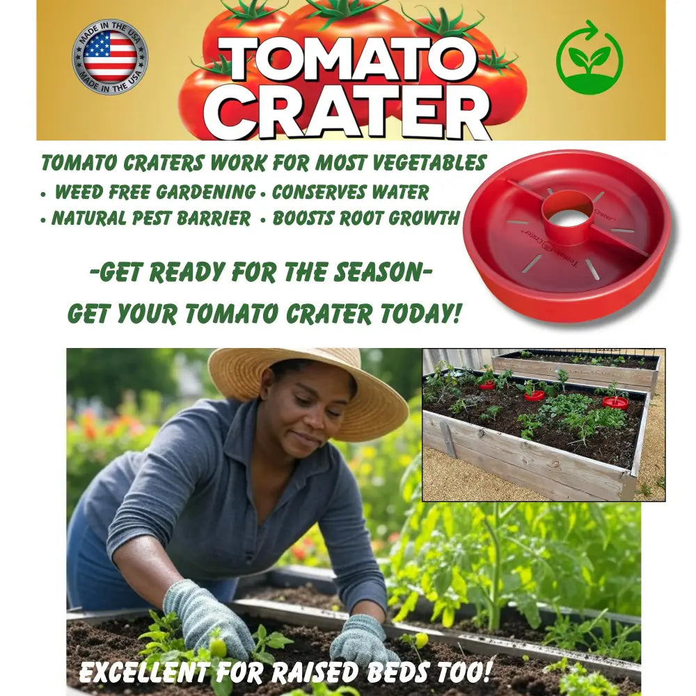 Tomato Crater 12-Inch Gardening Tool – Boosts Yields, Saves Water, Made in USA, 10PK