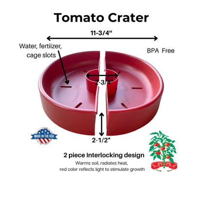 Tomato Crater 12-Inch Gardening Tool – Boosts Yields, Saves Water, Made in USA, 3PK