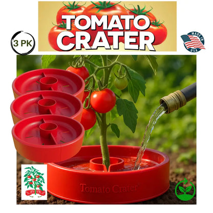 Tomato Crater 12-Inch Gardening Tool – Boosts Yields, Saves Water, Made in USA, 3PK
