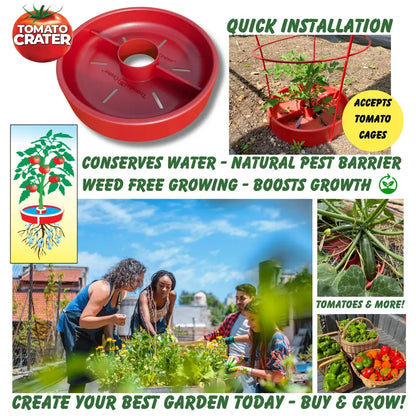 Tomato Crater 12-Inch Gardening Tool – Boosts Yields, Saves Water, Made in USA, 3PK
